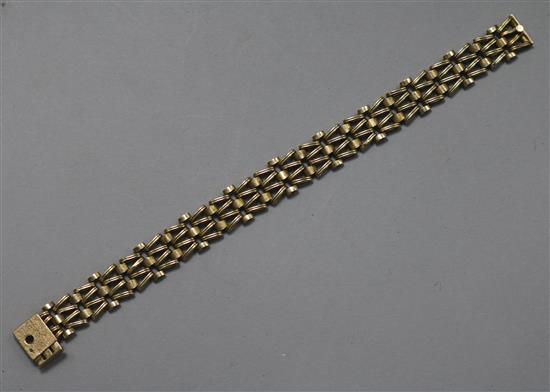 A 9ct gold fancy gate-link bracelet.